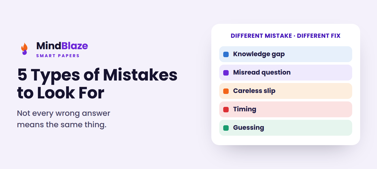 5 Types of Mistakes to Look for in an 11+ Practice Paper — MindBlaze Smart Papers