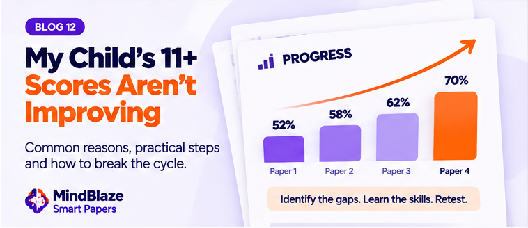 My Child's 11+ Scores Aren't Improving — What Should I Do? — MindBlaze Smart Papers